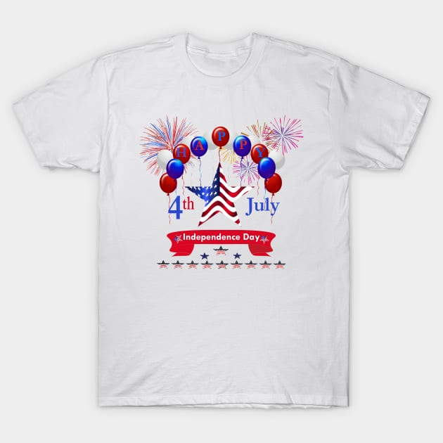 independence Day 4th of July T-Shirt by Lin-Eve
